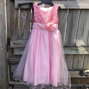 Pink Sequin Kids Dress size 130